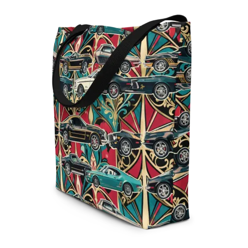 Chrome Deco Rally on a Large Tote Bag W/ Pocket