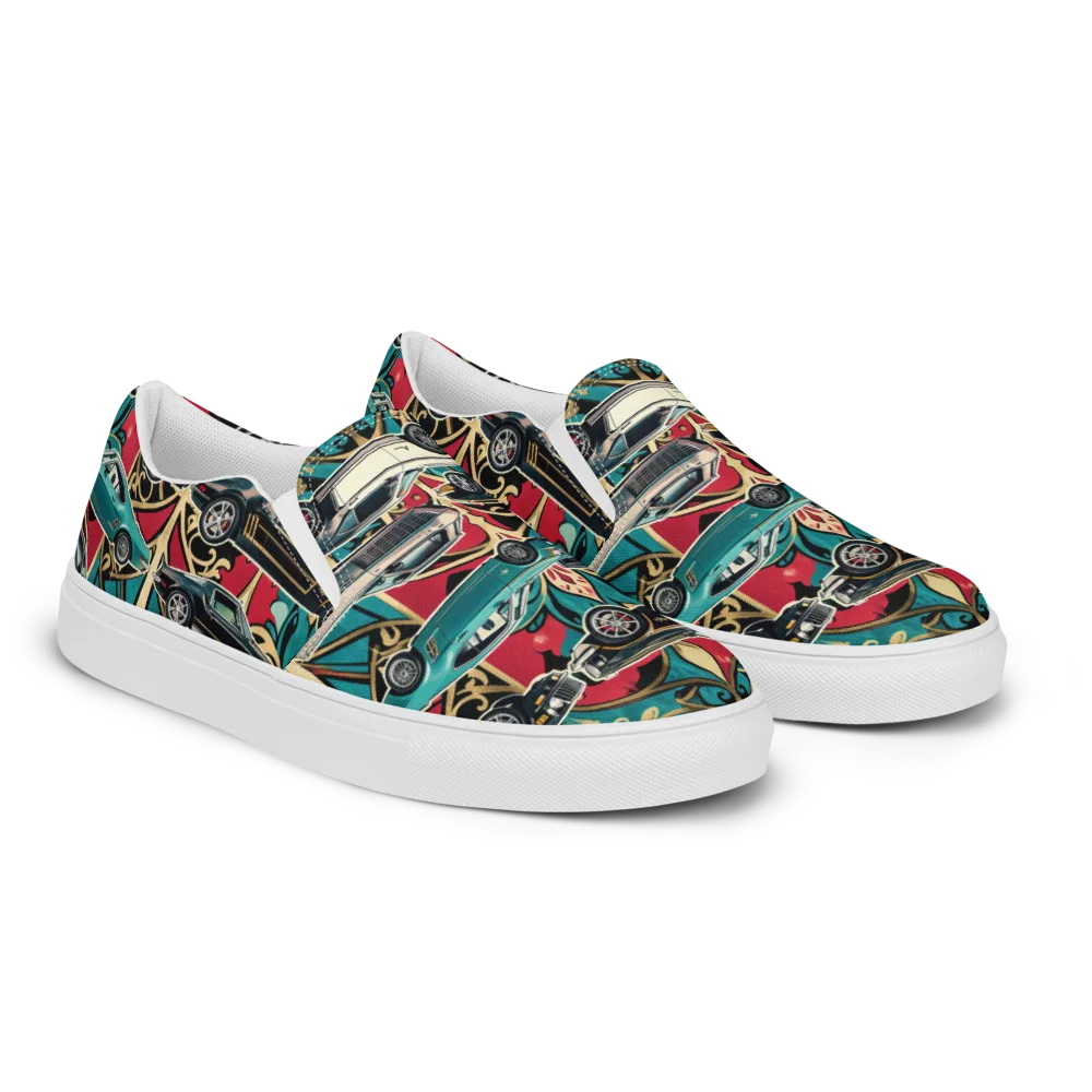 Chrome Deco Rally on Women's Slip-On Canvas Shoes — Right Front