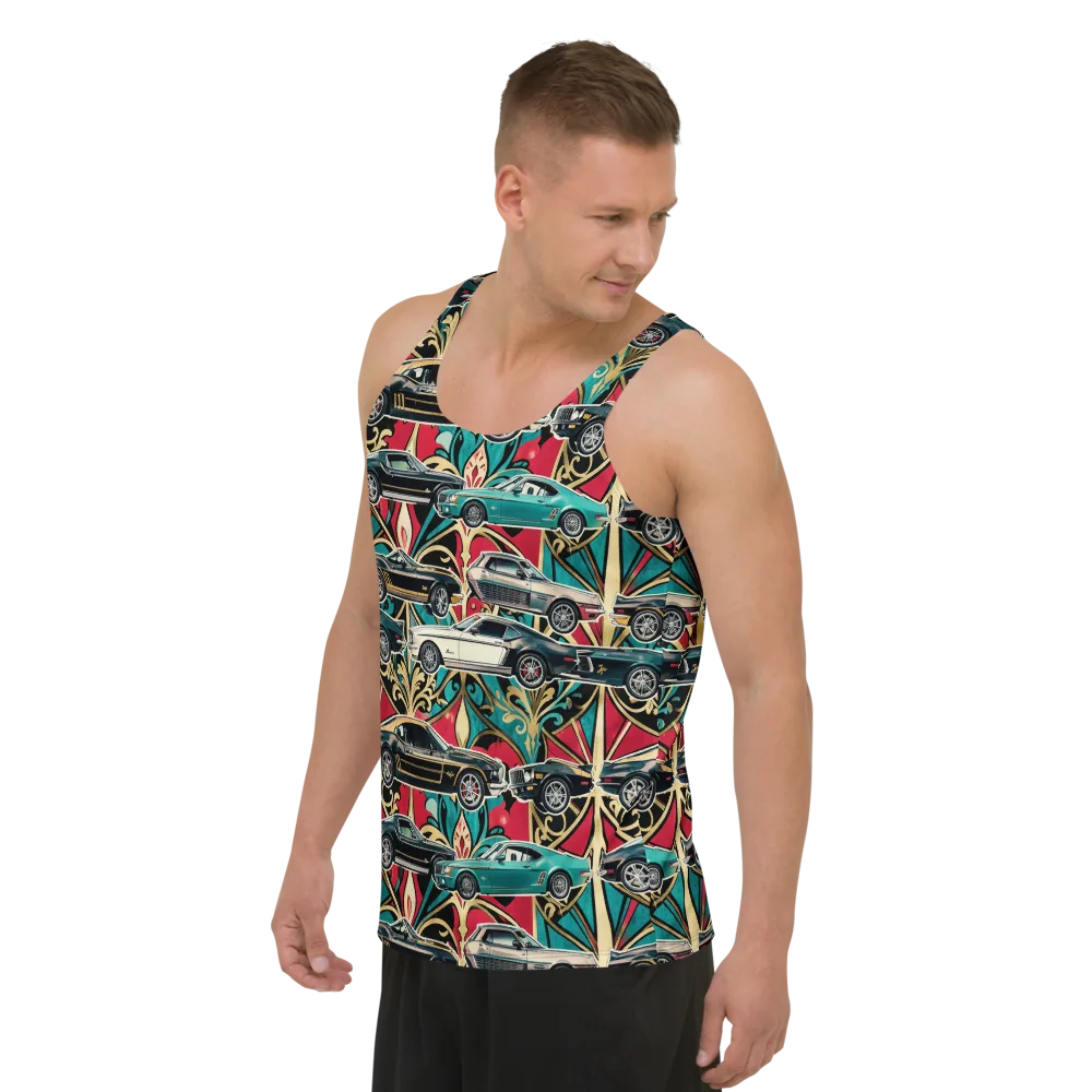 Chrome Deco Rally on Men's Tank Top — Left Front