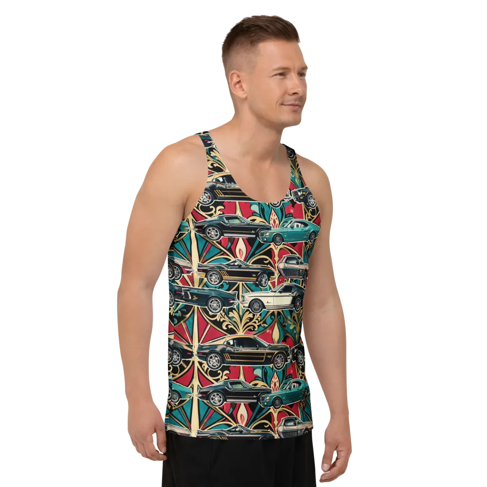 Chrome Deco Rally on Men's Tank Top — Right Front