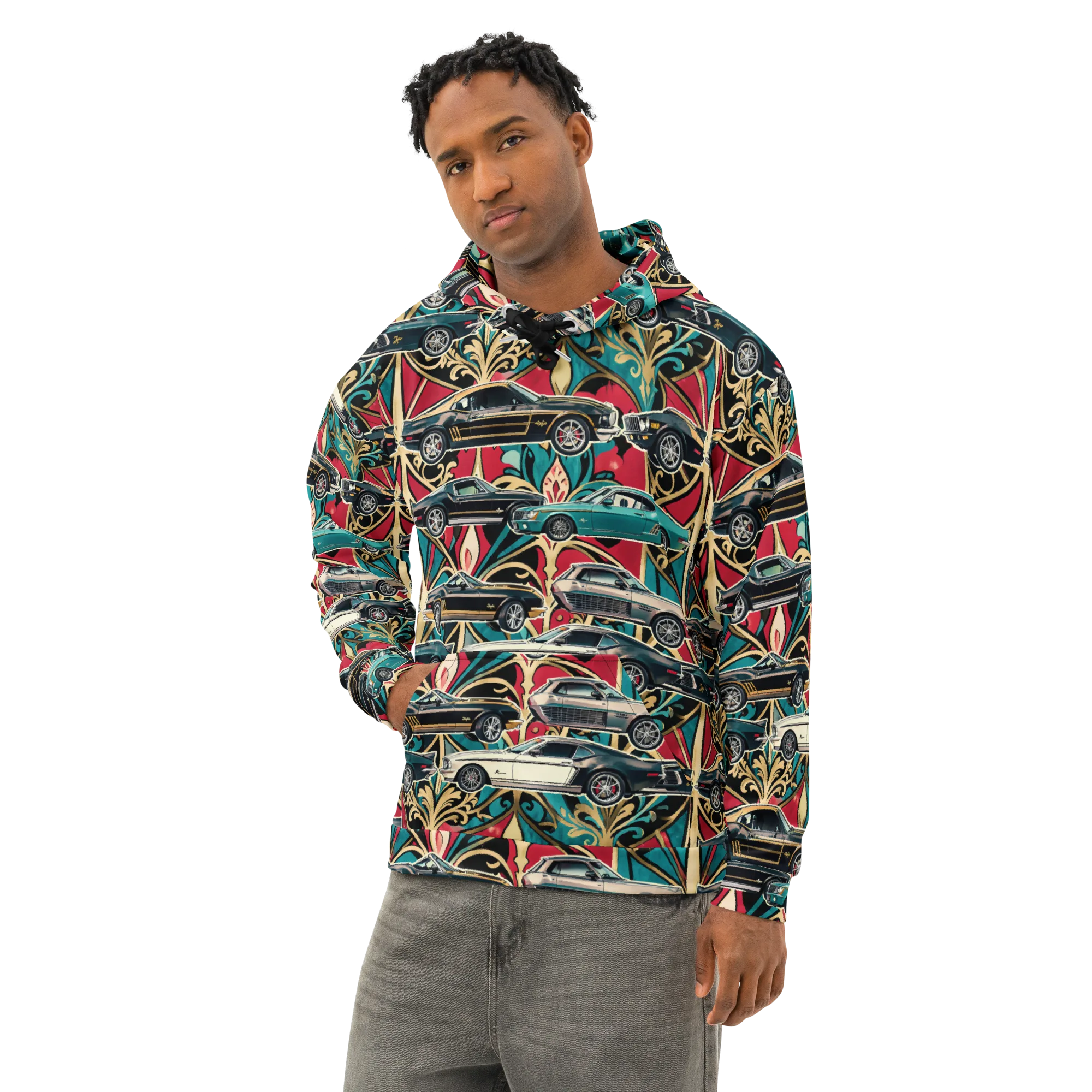 Chrome Deco Rally on Cotton Hoodie — Left Front