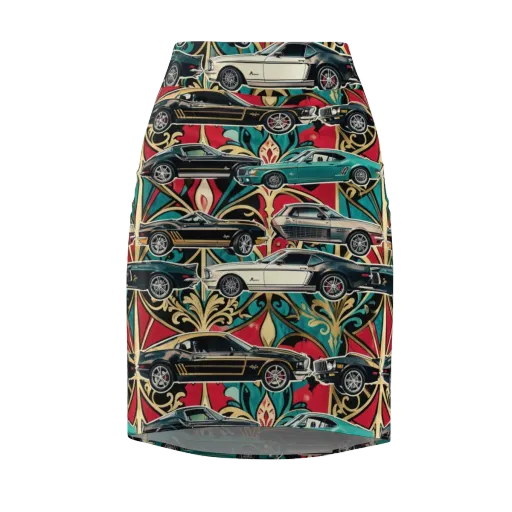 Chrome Deco Rally on a Pencil Skirt
