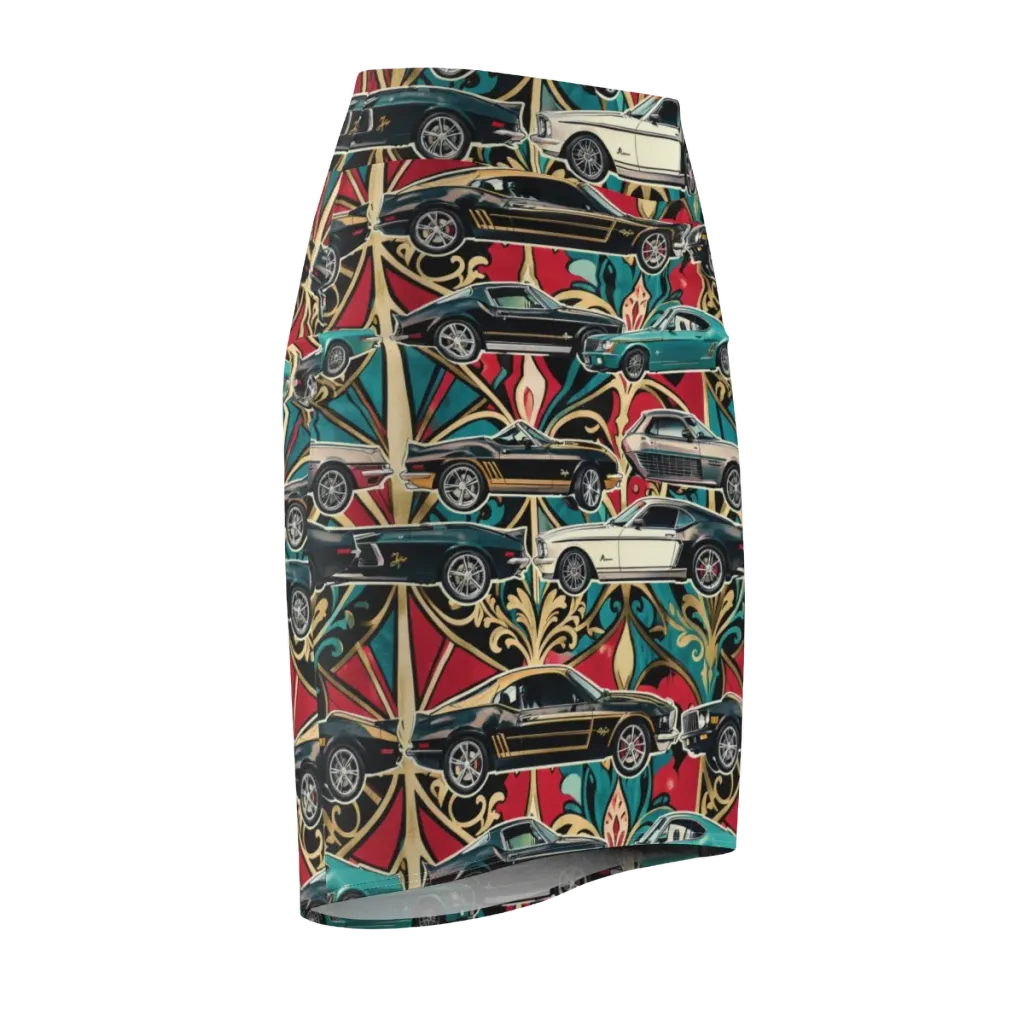 Chrome Deco Rally on Pencil Skirt — Front Side