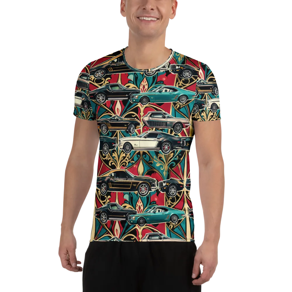 Chrome Deco Rally on Men's Athletic T-Shirt — Front