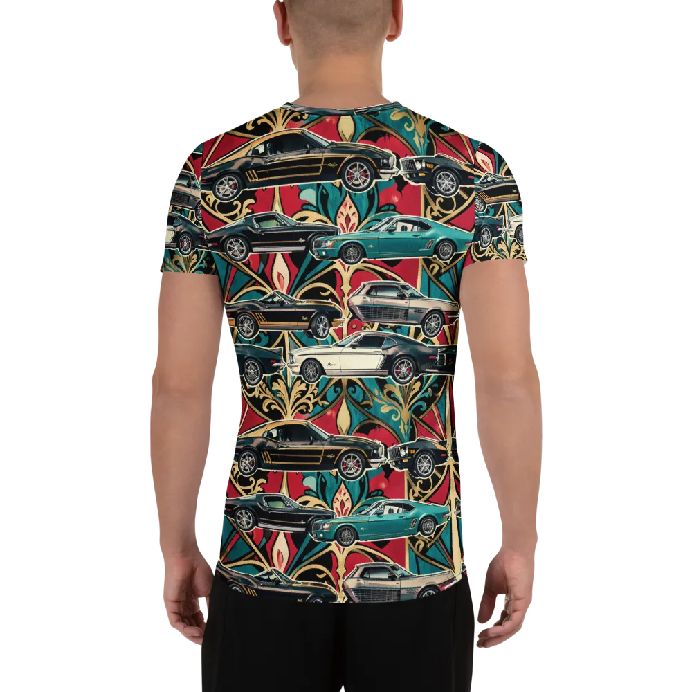 Chrome Deco Rally on Men's Athletic T-Shirt — Back