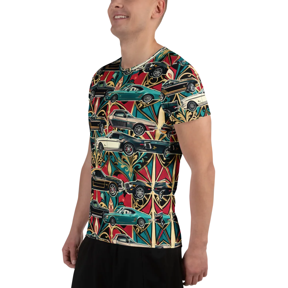 Chrome Deco Rally on Men's Athletic T-Shirt — Left