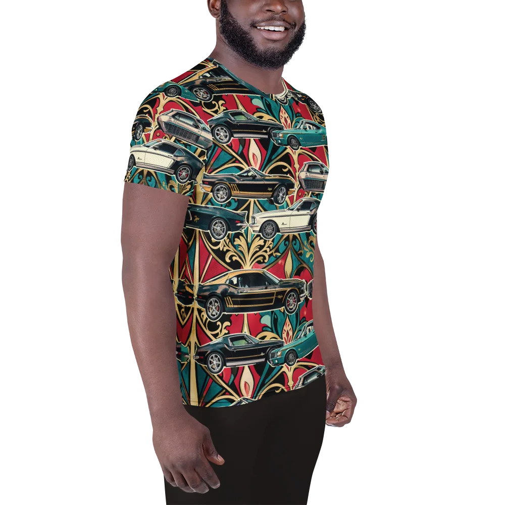 Chrome Deco Rally on Men's Athletic T-Shirt — Right