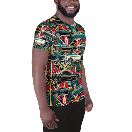 Chrome Deco Rally on a Men's Athletic T-Shirt