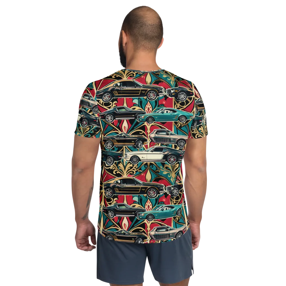 Chrome Deco Rally on Men's Athletic T-Shirt — Back