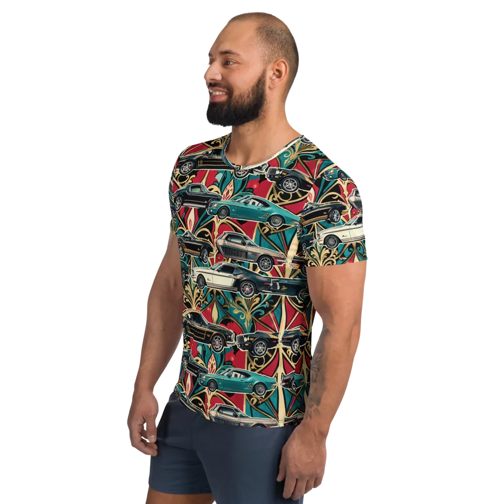 Chrome Deco Rally on Men's Athletic T-Shirt — Left