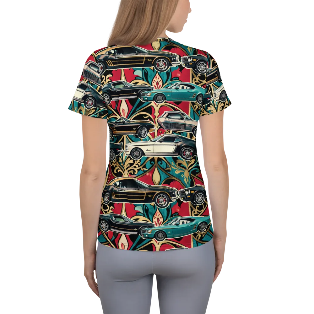 Chrome Deco Rally on Women's Athletic T-Shirt — Back