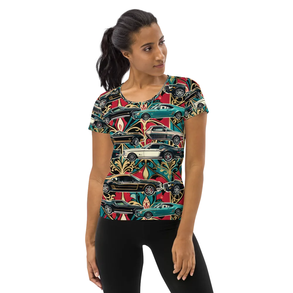 Chrome Deco Rally on Women's Athletic T-Shirt — Front