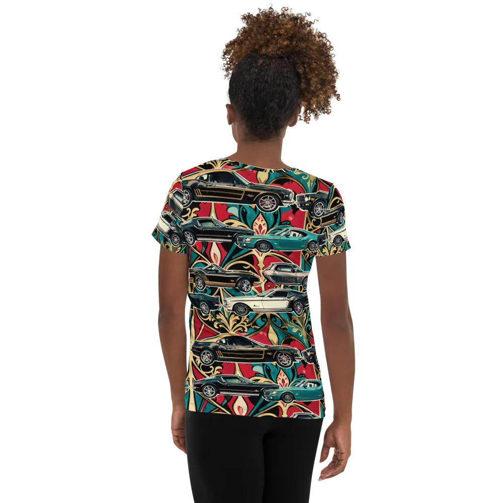 Chrome Deco Rally on Women's Athletic T-Shirt — Back