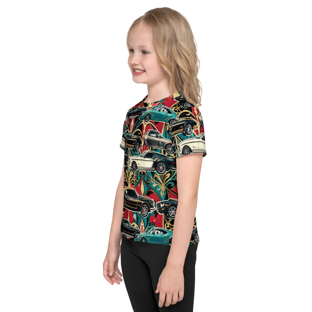 Chrome Deco Rally on Kids Crew Neck T-Shirt — Left