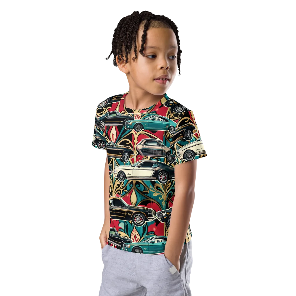 Chrome Deco Rally on Kids Crew Neck T-Shirt — Left Front