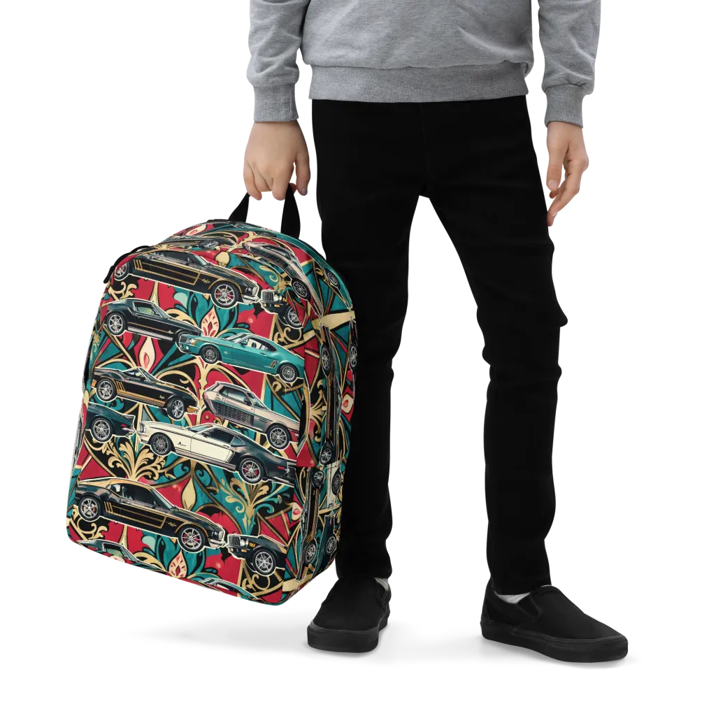 Chrome Deco Rally on Minimalist Backpack — Zoomed-in