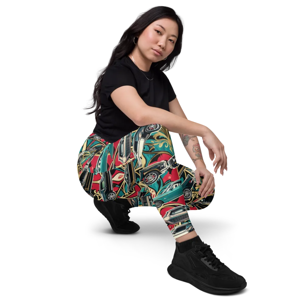 Chrome Deco Rally on Leggings with Pockets — Right Front