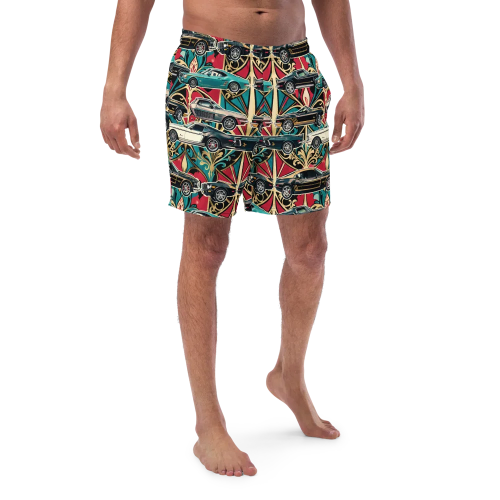 Chrome Deco Rally on Swim Trunks — Front