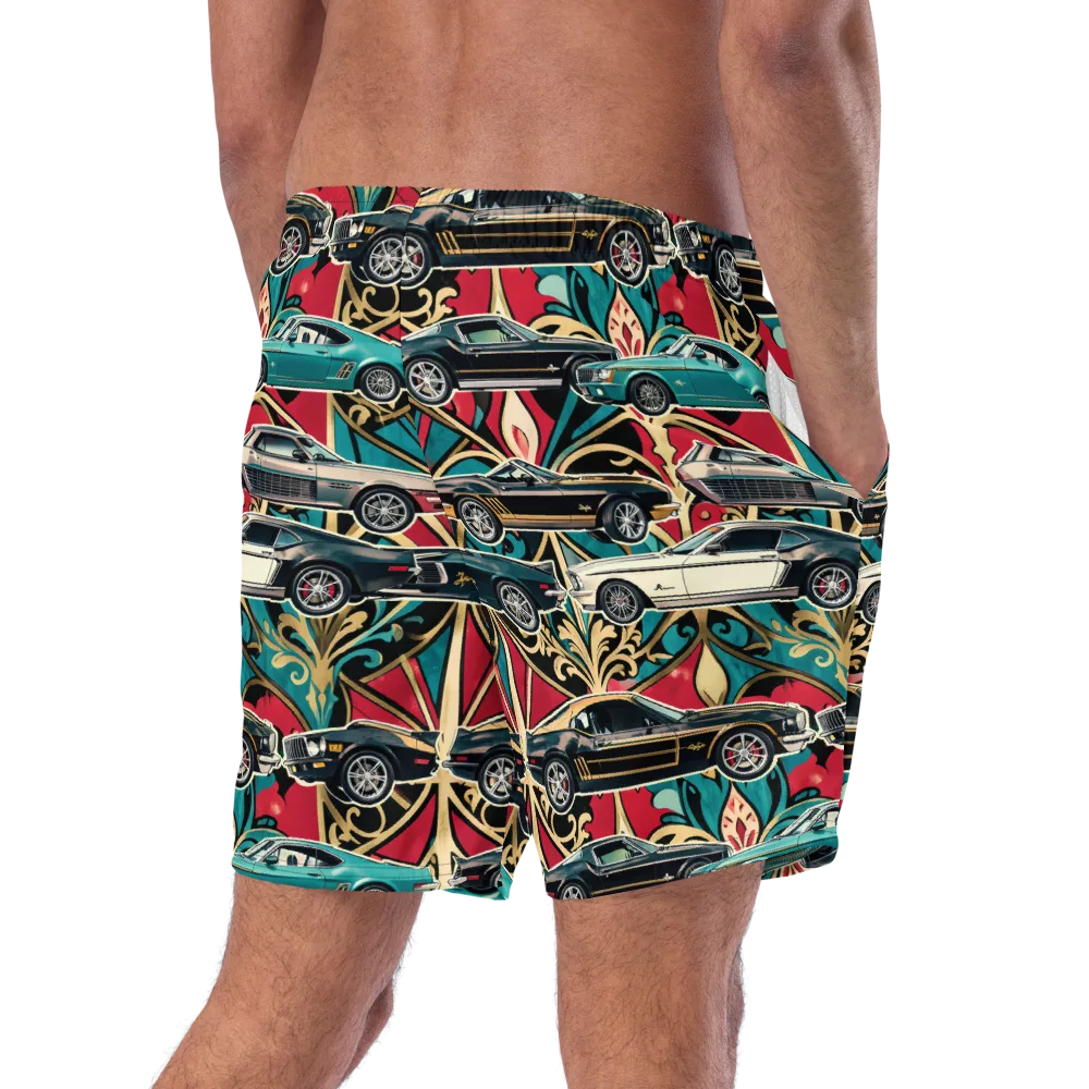 Chrome Deco Rally on Swim Trunks — Right Back