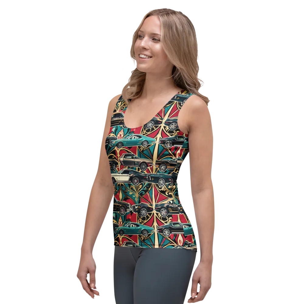 Chrome Deco Rally on Women's Tank Top — Left Front