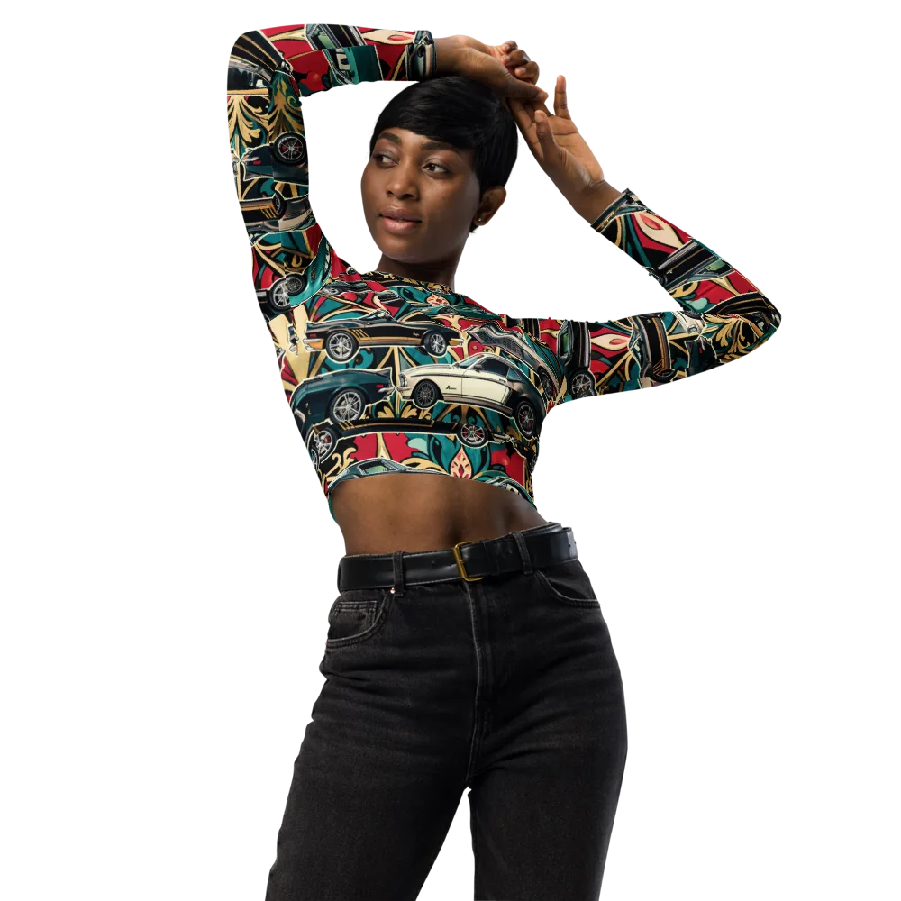 Chrome Deco Rally on Long Sleeve Crop Top — Front