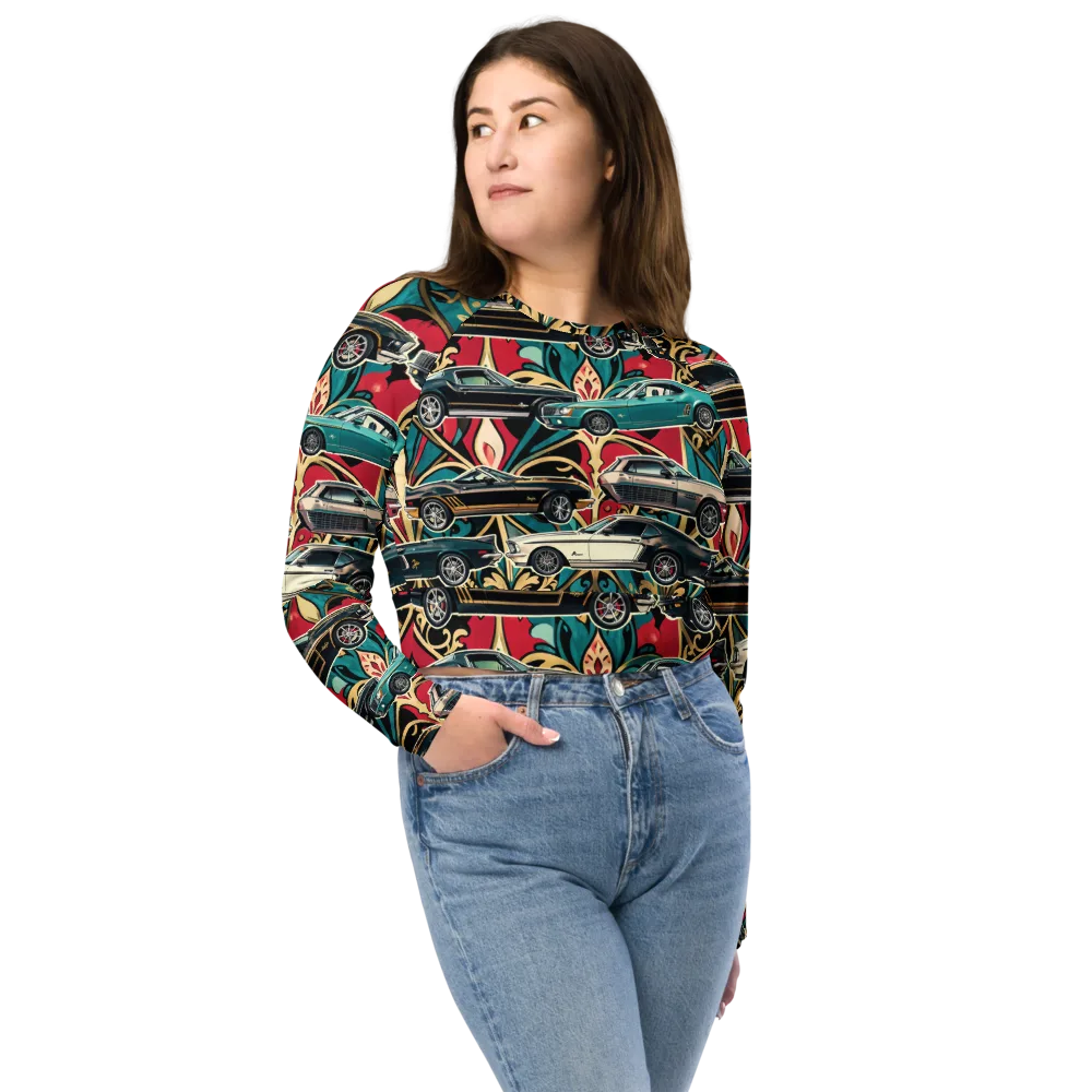 Chrome Deco Rally on Long Sleeve Crop Top — Front
