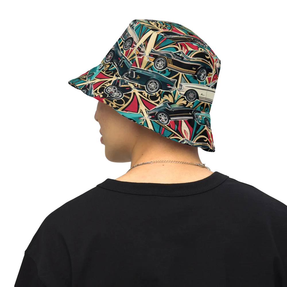 Chrome Deco Rally on Reversible Bucket Hat — Back Inside