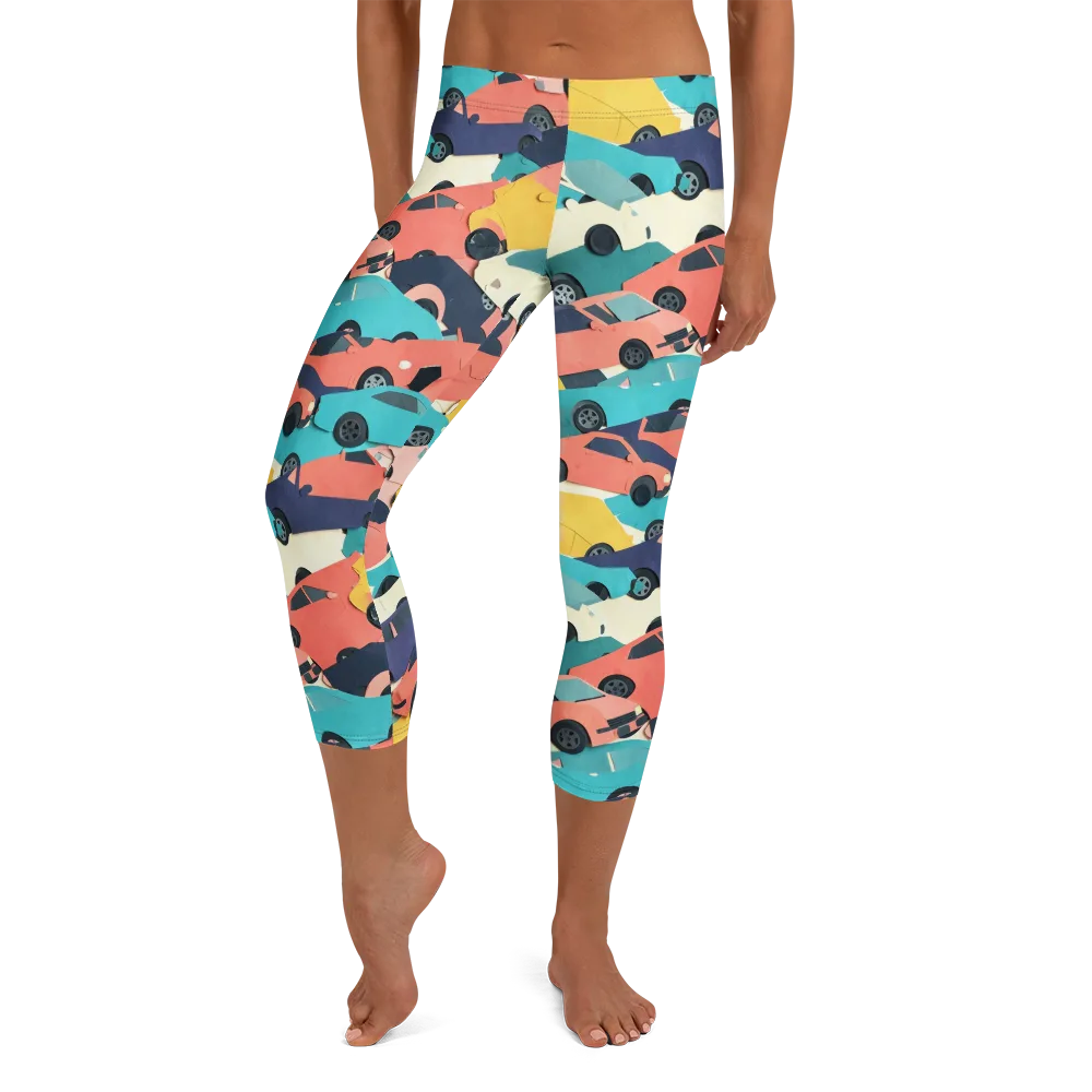 Traffic Jam Palette on Capri Leggings — Front