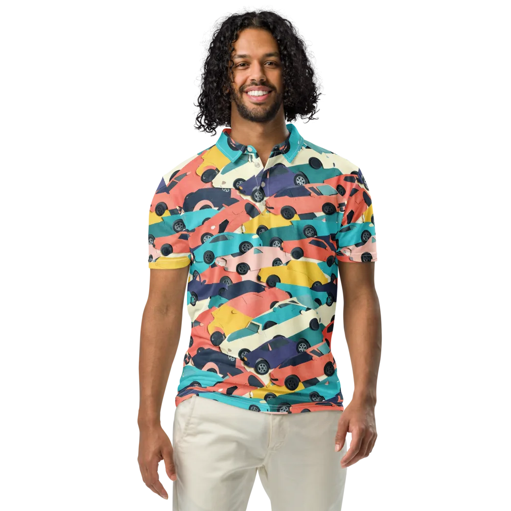 Traffic Jam Palette on Men's Slim Fit Polo Shirt — Front