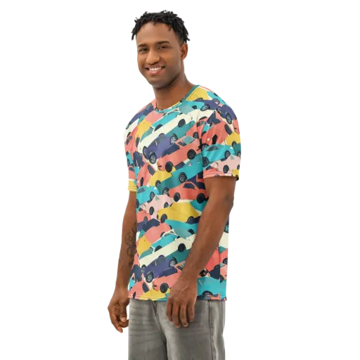 Traffic Jam Palette on a Men's Cotton Crew Neck T-Shirt