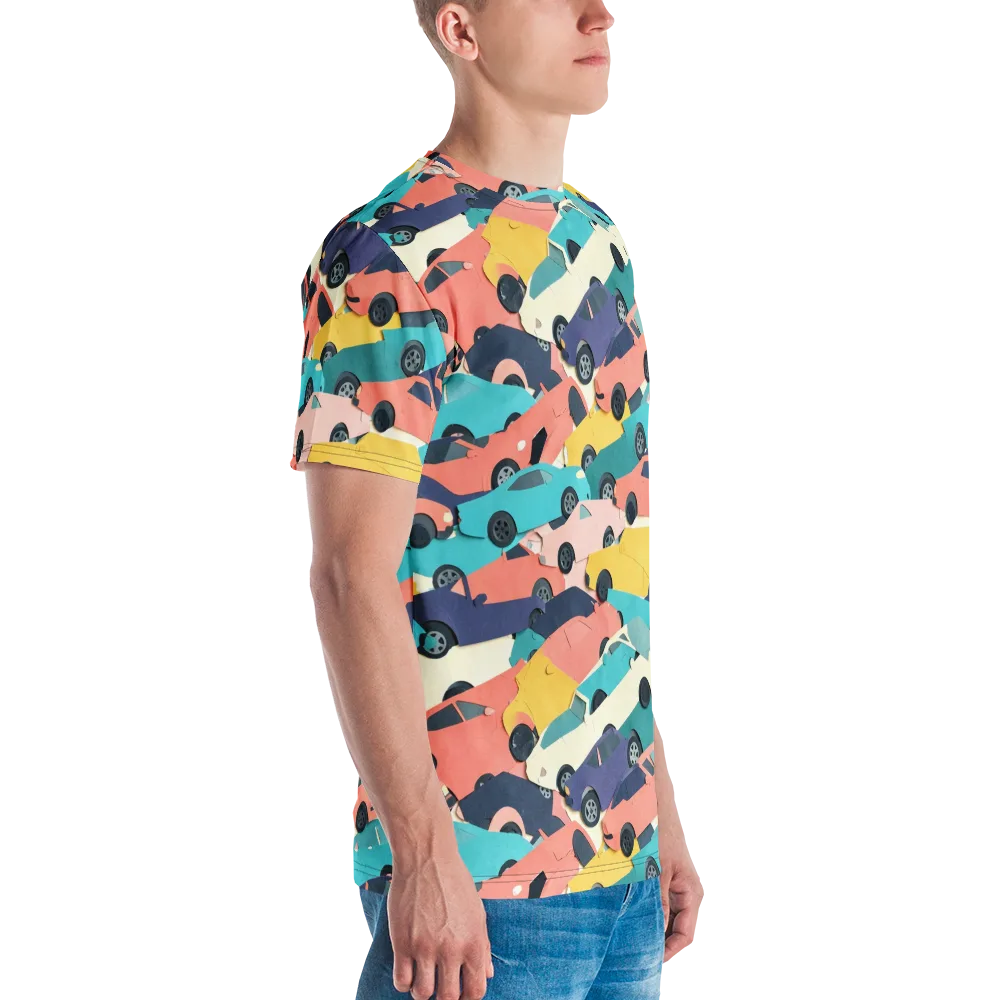 Traffic Jam Palette on Men's Crew Neck T-Shirt — Right