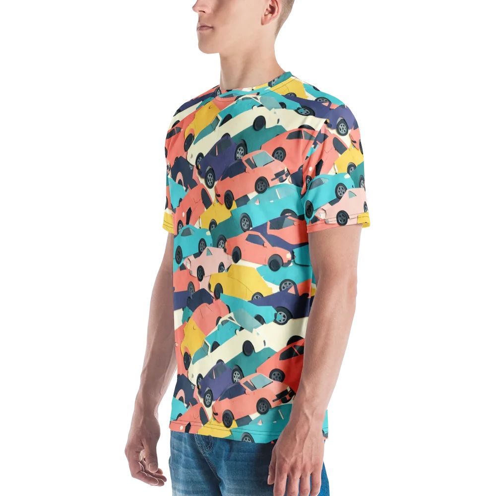 Traffic Jam Palette on Men's Crew Neck T-Shirt — Left