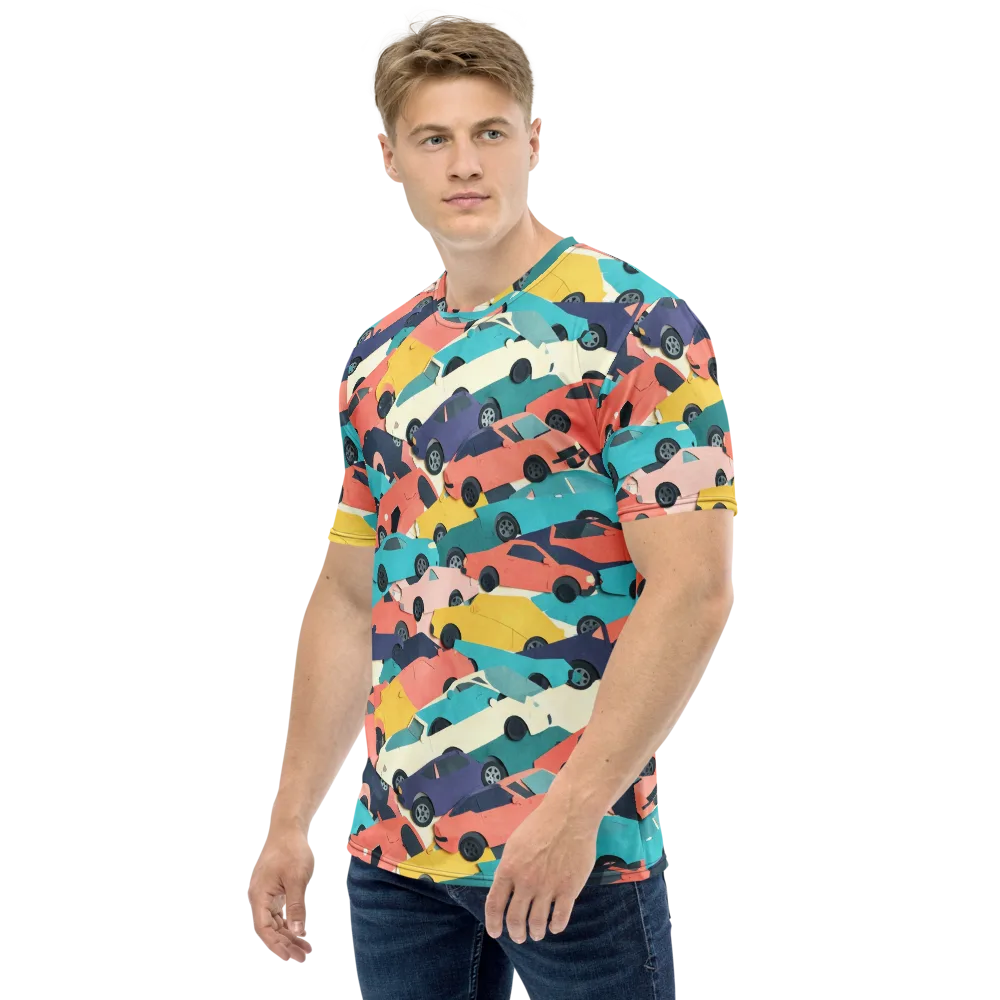 Traffic Jam Palette on Men's Crew Neck T-Shirt — Left