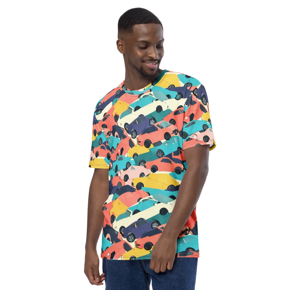 Traffic Jam Palette on Men's Crew Neck T-Shirt — Left