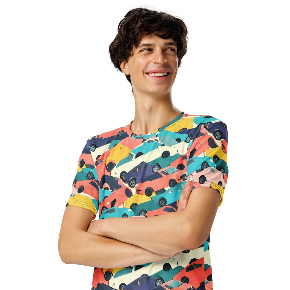 Traffic Jam Palette on Men's Crew Neck T-Shirt — Left Front