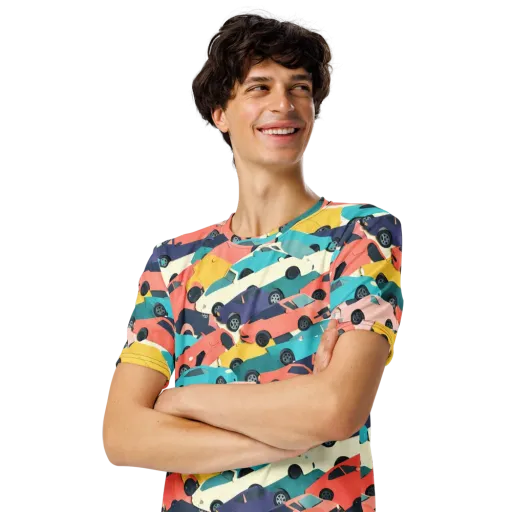 Traffic Jam Palette on a Men's Crew Neck T-Shirt