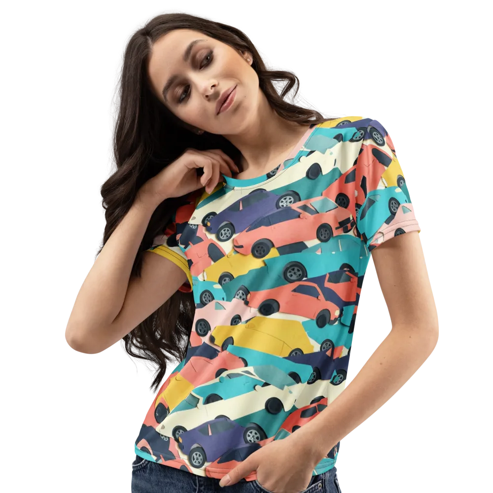 Traffic Jam Palette on Women's Crew Neck T-Shirt — Left Front