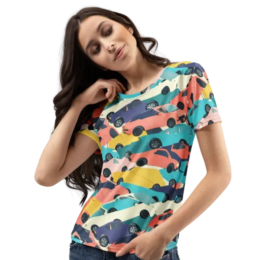 Traffic Jam Palette on a Women's Crew Neck T-Shirt