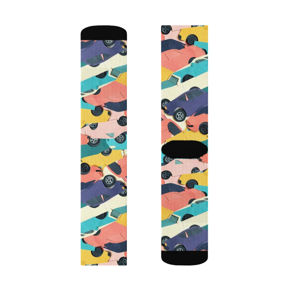 Traffic Jam Palette on Socks — Right Sock