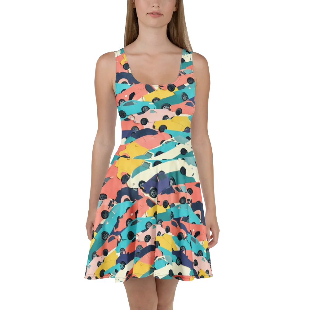 Traffic Jam Palette on Skater Dress — Front