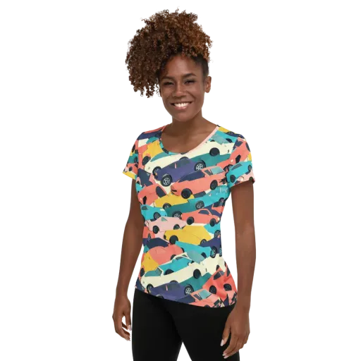 Traffic Jam Palette on a Women's Athletic T-Shirt