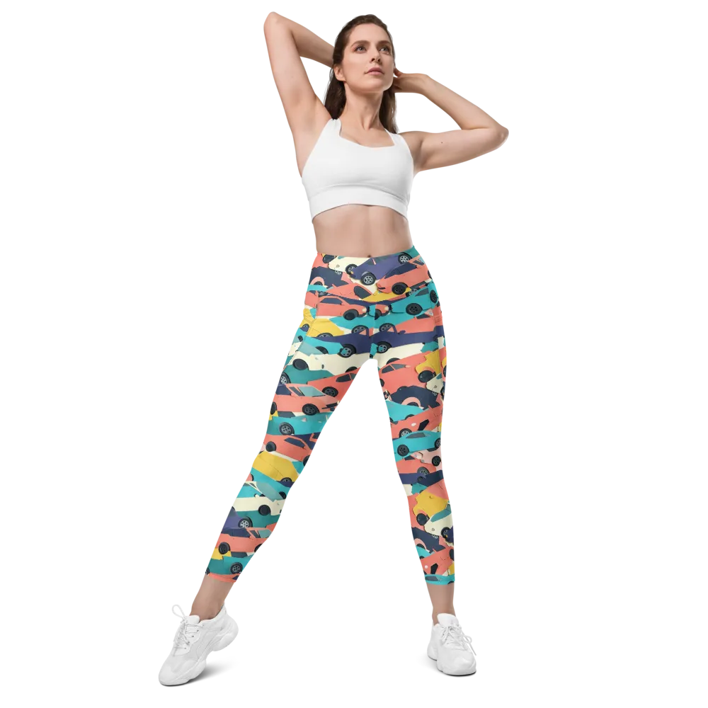 Traffic Jam Palette on Leggings with Pockets — Front
