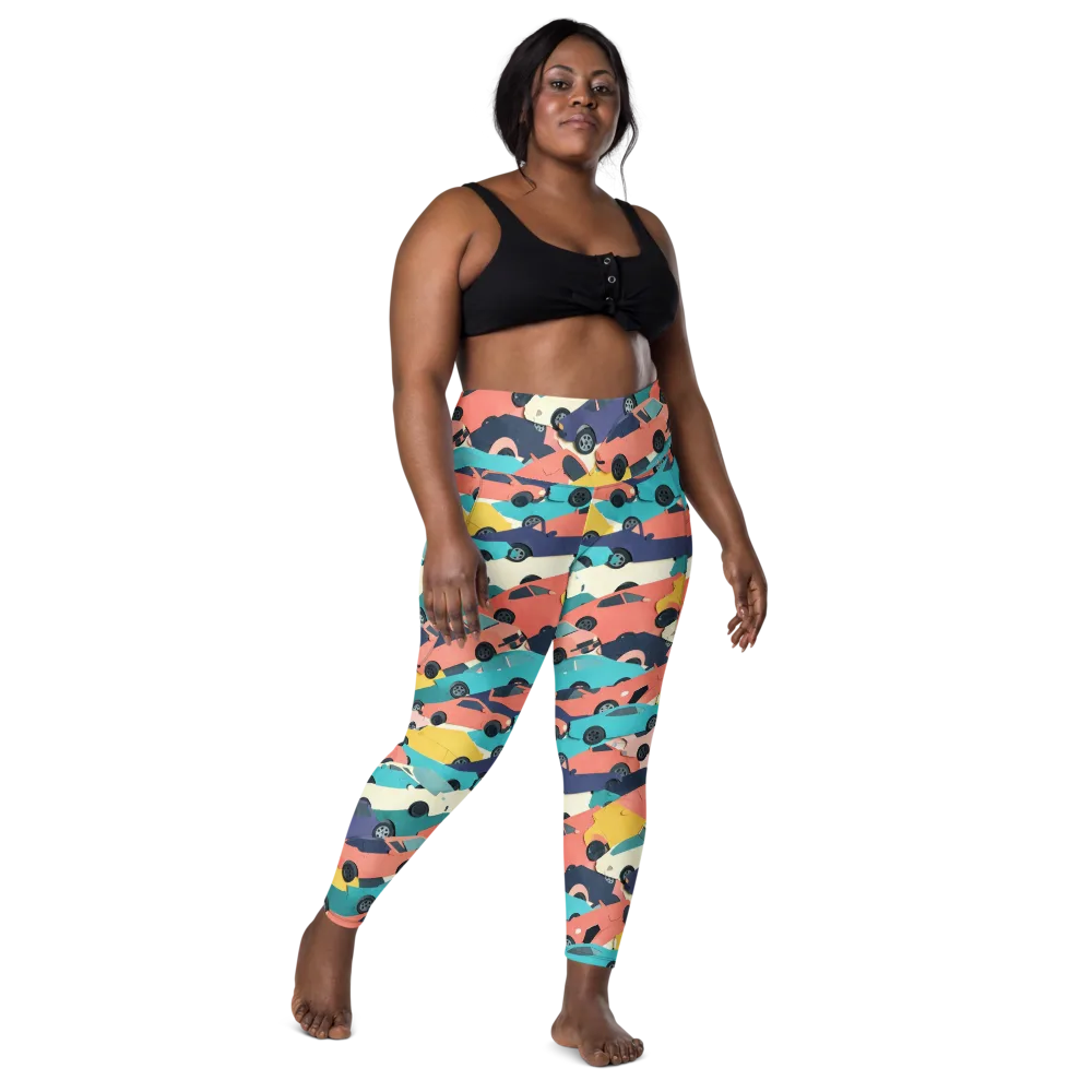 Traffic Jam Palette on Leggings with Pockets — Front