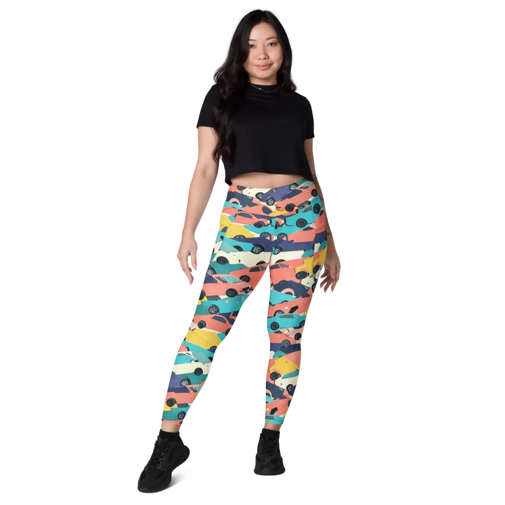 Traffic Jam Palette on Leggings with Pockets — Front