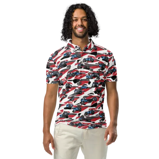 Velocity Camouflage on a Men's Slim Fit Polo Shirt
