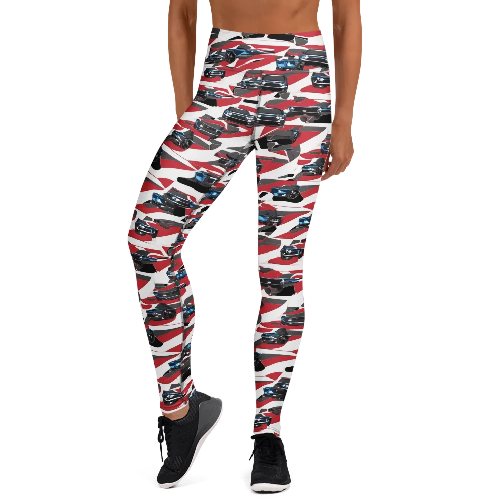 Velocity Camouflage on Yoga Leggings — Front