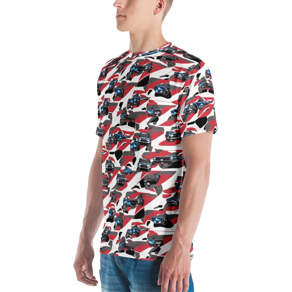 Velocity Camouflage on Men's Crew Neck T-Shirt — Left