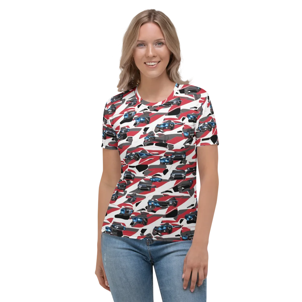Velocity Camouflage on Women's Crew Neck T-Shirt — Front