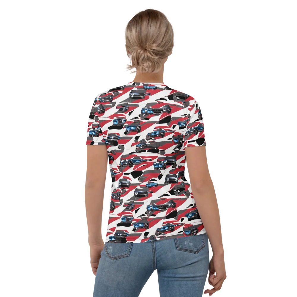 Velocity Camouflage on Women's Crew Neck T-Shirt — Back