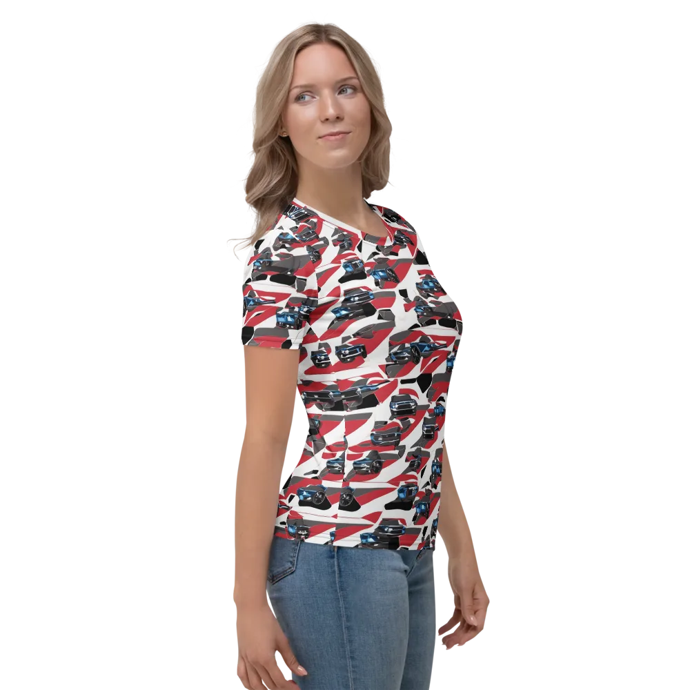 Velocity Camouflage on Women's Crew Neck T-Shirt — Right